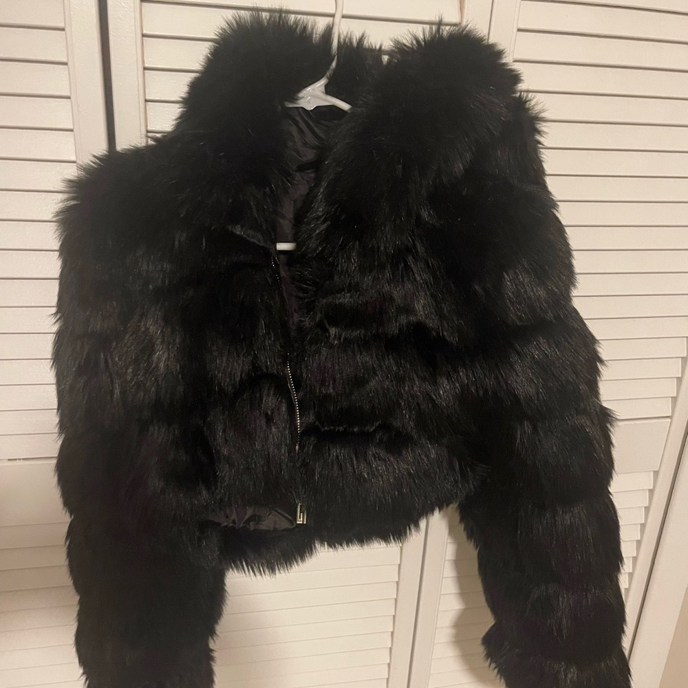 Cropped Fur Jacket - image 1